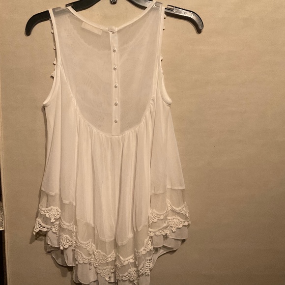 Sleeveless flowy tank top, Altar’d State brand size small, cream/white. - Picture 2 of 2